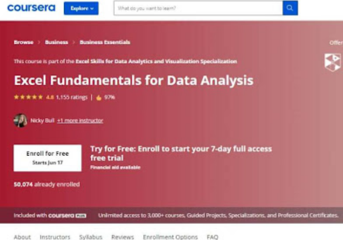 Excel Fundamentals for Data Analysis