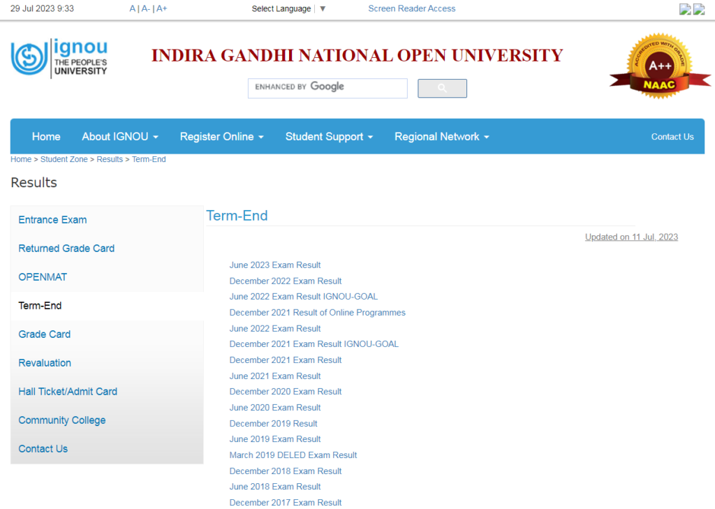 ignou assignment ka result 2023